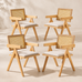 Chiva Rattan & Wood Dining Chair – Set of 4 (Natural) - Outlet - Marcel Olsen