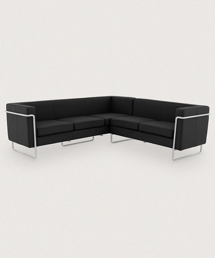 MO-77 Bauhaus Sofa Corner (Ebony Black Leather) - Marcel Olsen