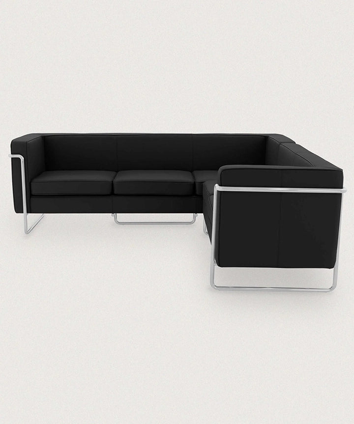 MO-77 Bauhaus Sofa Corner (Ebony Black Leather) - Marcel Olsen