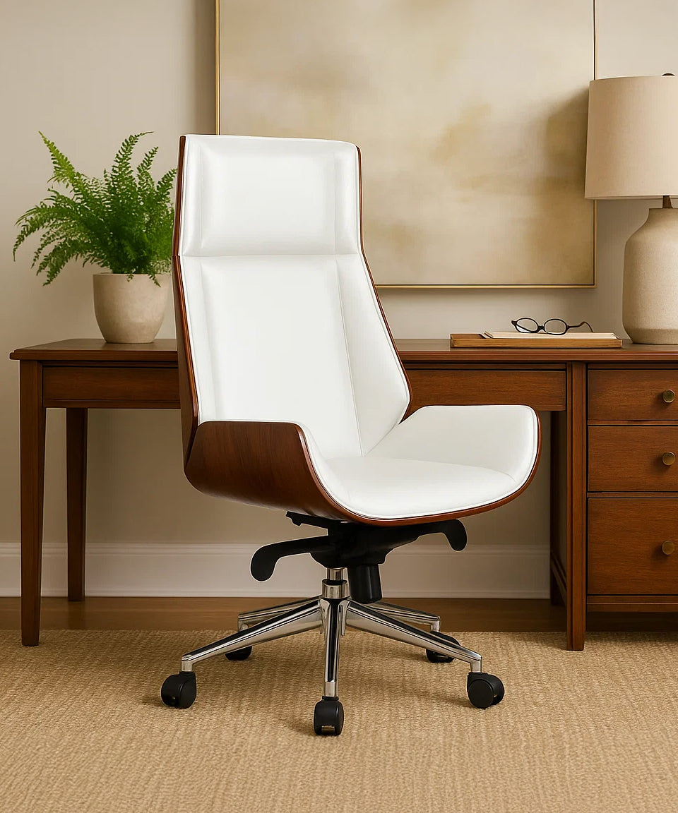 Ergonomic Danish Office Chair (White, High) | Scandinavian Desk Chair Office Chair - Jacob Bek