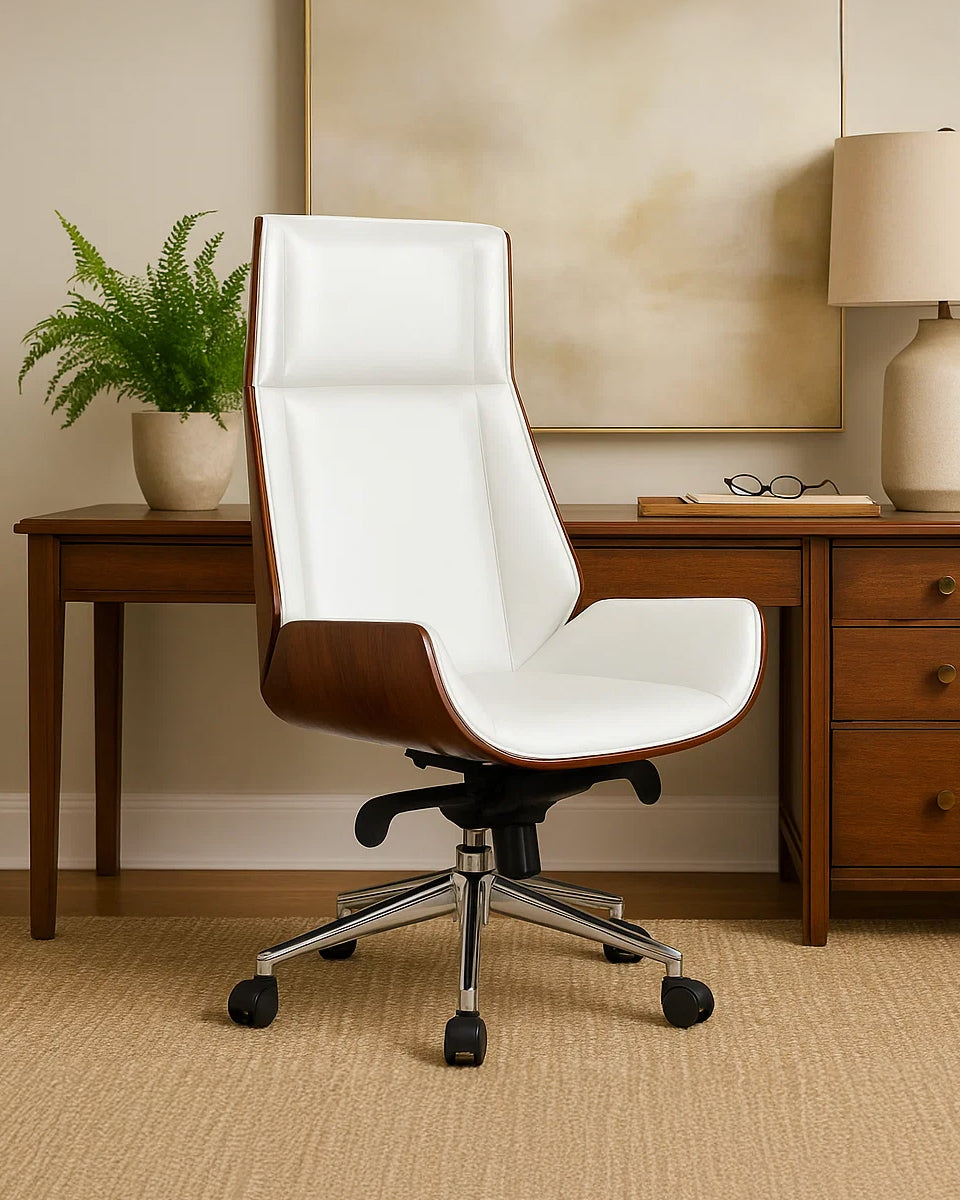 Ergonomic Danish Office Chair (White, High) | Scandinavian Desk Chair Office Chair - Jacob Bek