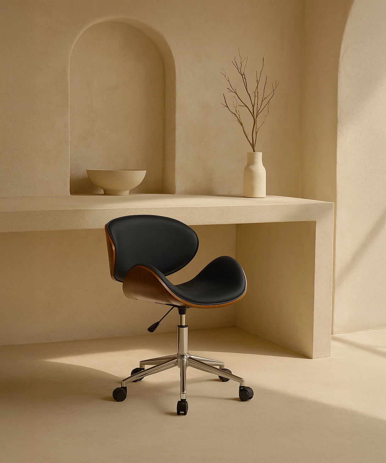 Ergonomic Danish Office Chair (Black, Wing) | Scandinavian Desk Chair Office Chair - Marcel Olsen