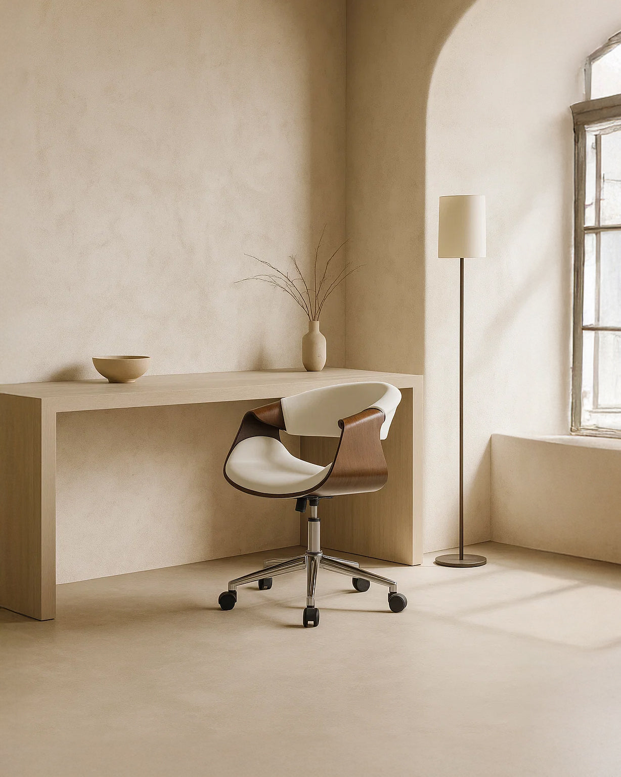 Ergonomic Danish Office Chair (White, Curve) Scandinavian Desk