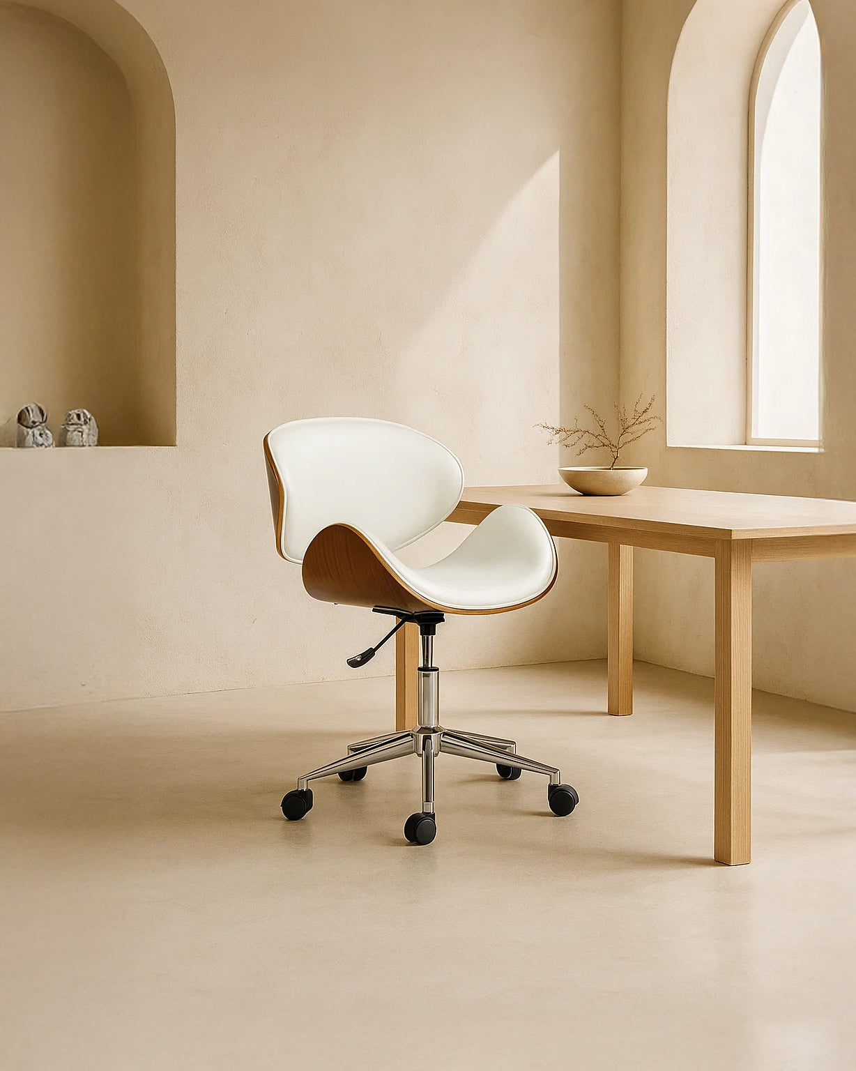 Ergonomic Danish Office Chair (White, Wing) | Scandinavian Desk Chair Office Chair - Marcel Olsen