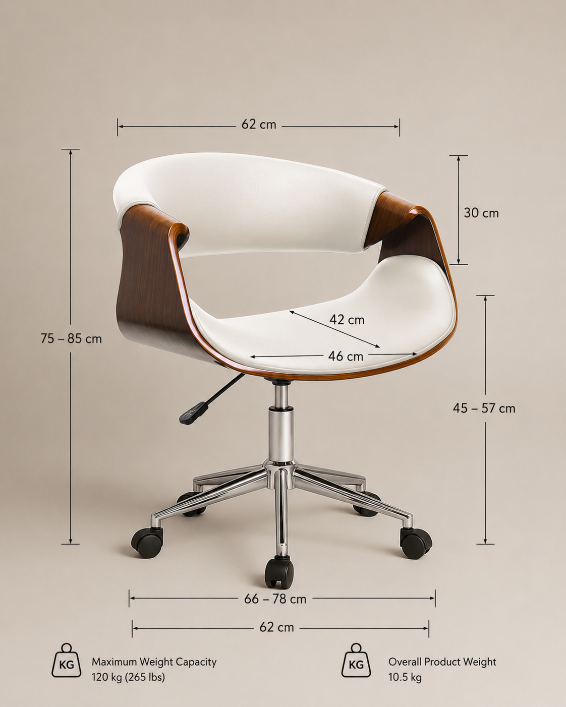Ergonomic Danish Office Chair (White, Curve) - Outlet Office Chair - Marcel Olsen
