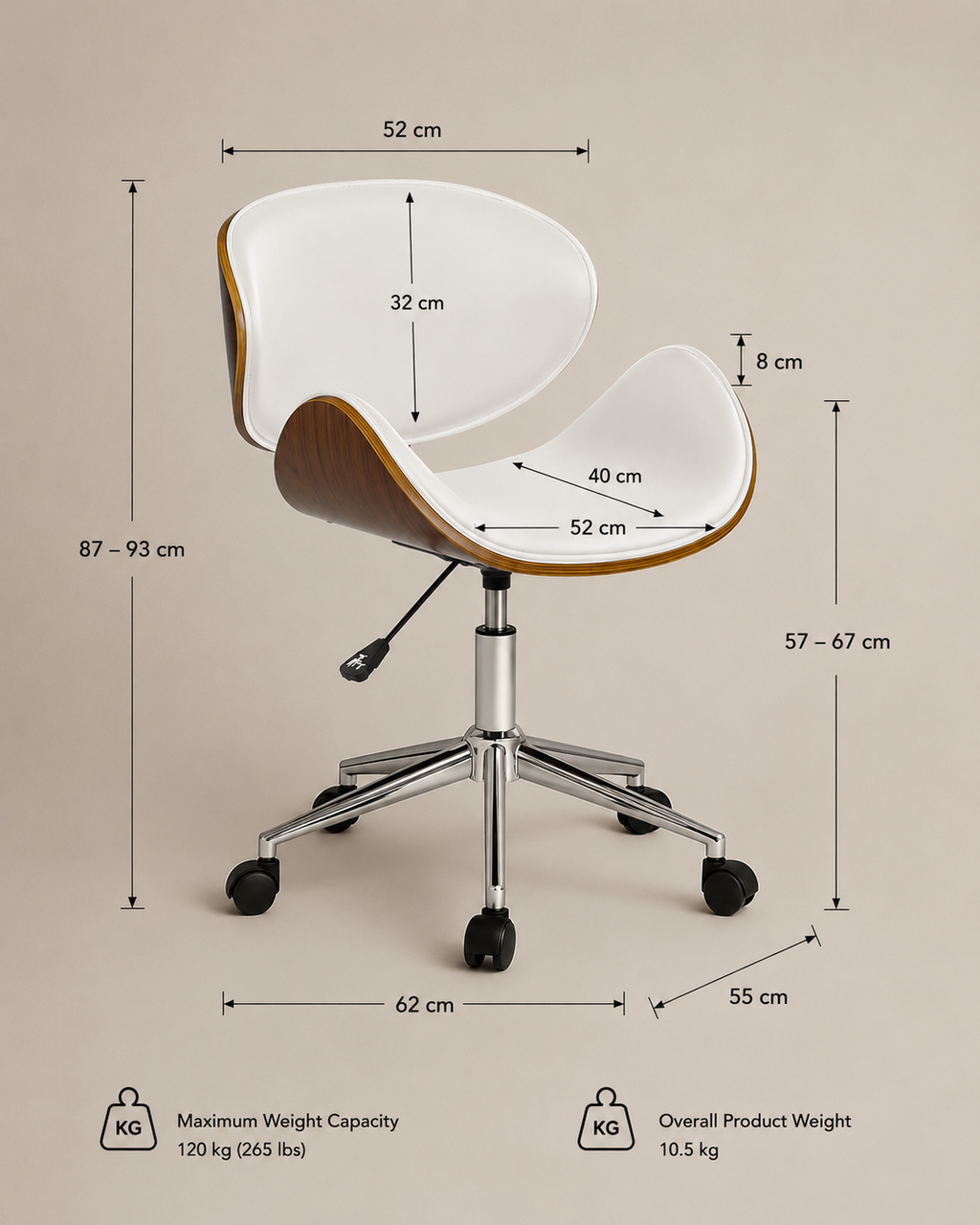 Ergonomic Danish Office Chair (White, Wing) - Outlet Office Chair - Marcel Olsen