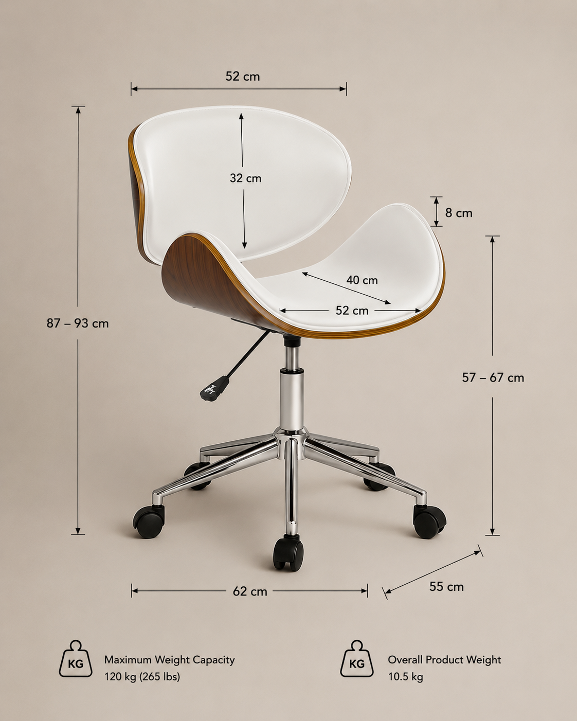 Ergonomic Danish Office Chair (White, Wing) - Outlet Office Chair - Marcel Olsen