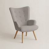 Espla Upholstered Armchair (Grey Bouclé) – Mid-Century Reading & Lounge Chair - Marcel Olsen