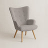 Espla Upholstered Armchair (Grey Bouclé) – Mid-Century Reading & Lounge Chair - Marcel Olsen