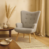 Espla Upholstered Armchair (Grey Bouclé) – Mid-Century Reading & Lounge Chair - Marcel Olsen