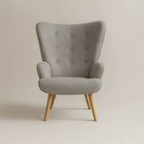 Espla Upholstered Armchair (Grey Bouclé) – Mid-Century Reading & Lounge Chair - Marcel Olsen