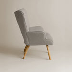 Espla Upholstered Armchair (Grey Bouclé) – Mid-Century Reading & Lounge Chair - Marcel Olsen