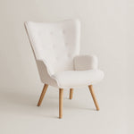 Espla Upholstered Armchair (White Bouclé) – Mid-Century Reading & Lounge Chair - Marcel Olsen