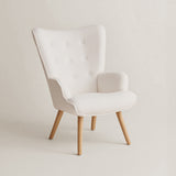 Espla Upholstered Armchair (White Bouclé) – Mid-Century Reading & Lounge Chair - Marcel Olsen