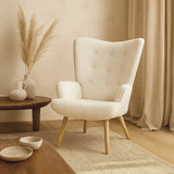 Espla Upholstered Armchair (White Bouclé) – Mid-Century Reading & Lounge Chair - Marcel Olsen