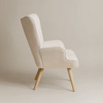 Espla Upholstered Armchair (White Bouclé) – Mid-Century Reading & Lounge Chair - Marcel Olsen