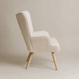 Espla Upholstered Armchair (White Bouclé) – Mid-Century Reading & Lounge Chair - Marcel Olsen