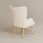 Espla Upholstered Armchair (White Bouclé) – Mid-Century Reading & Lounge Chair - Marcel Olsen