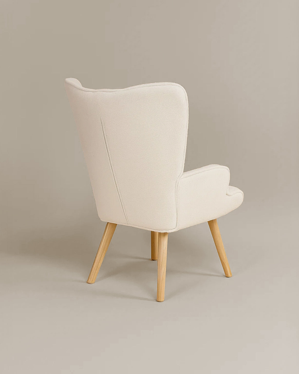Espla Upholstered Armchair (White Bouclé) – Mid-Century Reading & Lounge Chair - Marcel Olsen