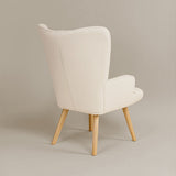 Espla Upholstered Armchair (White Bouclé) – Mid-Century Reading & Lounge Chair - Marcel Olsen
