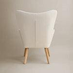 Espla Upholstered Armchair (White Bouclé) – Mid-Century Reading & Lounge Chair - Marcel Olsen