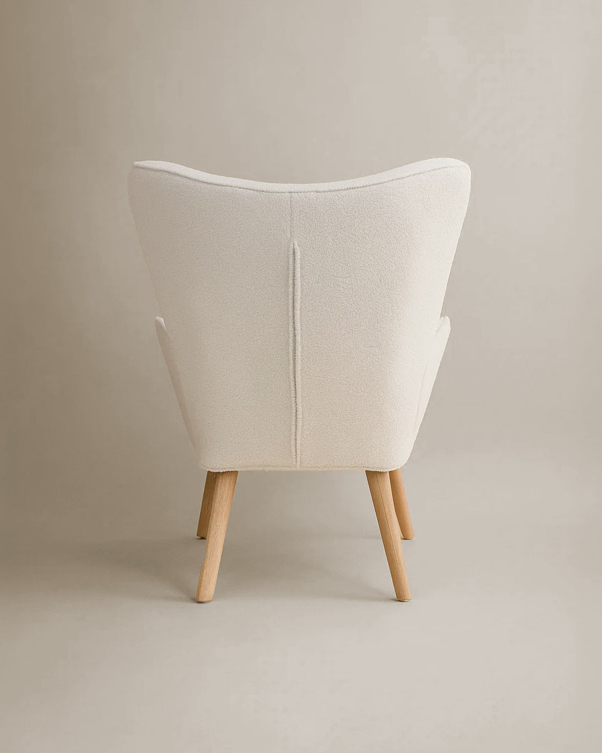 Espla Upholstered Armchair (White Bouclé) – Mid-Century Reading & Lounge Chair - Marcel Olsen
