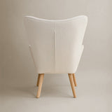 Espla Upholstered Armchair (White Bouclé) – Mid-Century Reading & Lounge Chair - Marcel Olsen