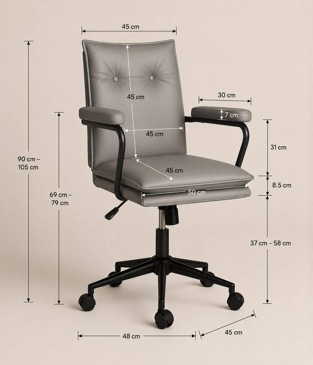 Executive Cushioned Office Chair (Smoke Beige) – Outlet - Marcel Olsen