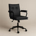 Executive Cushioned Office Chair (Black Faux Leather) – Mid-century Modern Swivel Desk Chair - Marcel Olsen