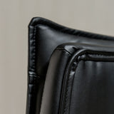 Executive Cushioned Office Chair (Black Faux Leather) – Mid-century Modern Swivel Desk Chair - Marcel Olsen