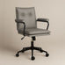 Executive Cushioned Office Chair (Grey Faux Leather) – Mid-century Modern Swivel Desk Chair - Marcel Olsen