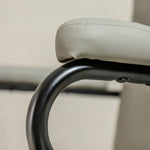 Executive Cushioned Office Chair (Grey Faux Leather) – Mid-century Modern Swivel Desk Chair - Marcel Olsen