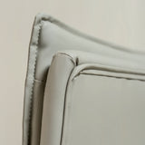 Executive Cushioned Office Chair (Grey Faux Leather) – Mid-century Modern Swivel Desk Chair - Marcel Olsen