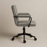 Executive Cushioned Office Chair (Grey Faux Leather) – Mid-century Modern Swivel Desk Chair - Marcel Olsen
