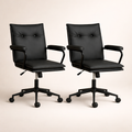 Executive Cushioned Office Chair – Set of 2 (Black) – Imperfect (Minor Cosmetic Marks) Outlet Products - Marcel Olsen