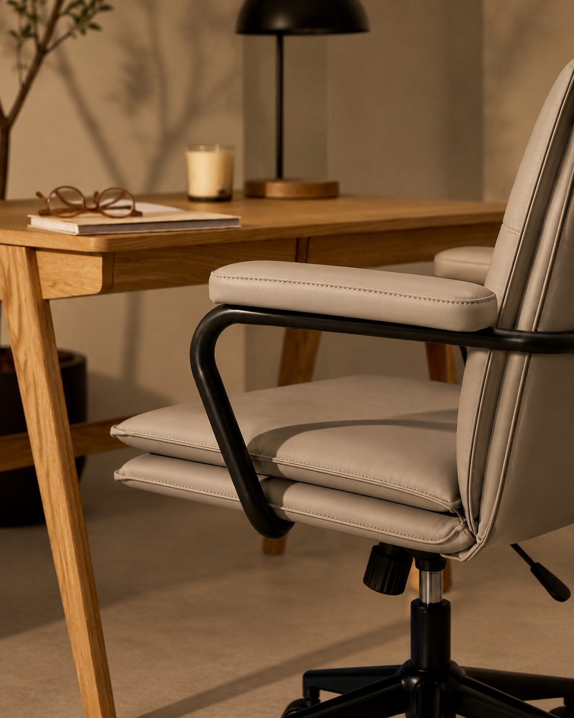 Executive Cushioned Office Chair (Smoke Beige) – Outlet - Marcel Olsen