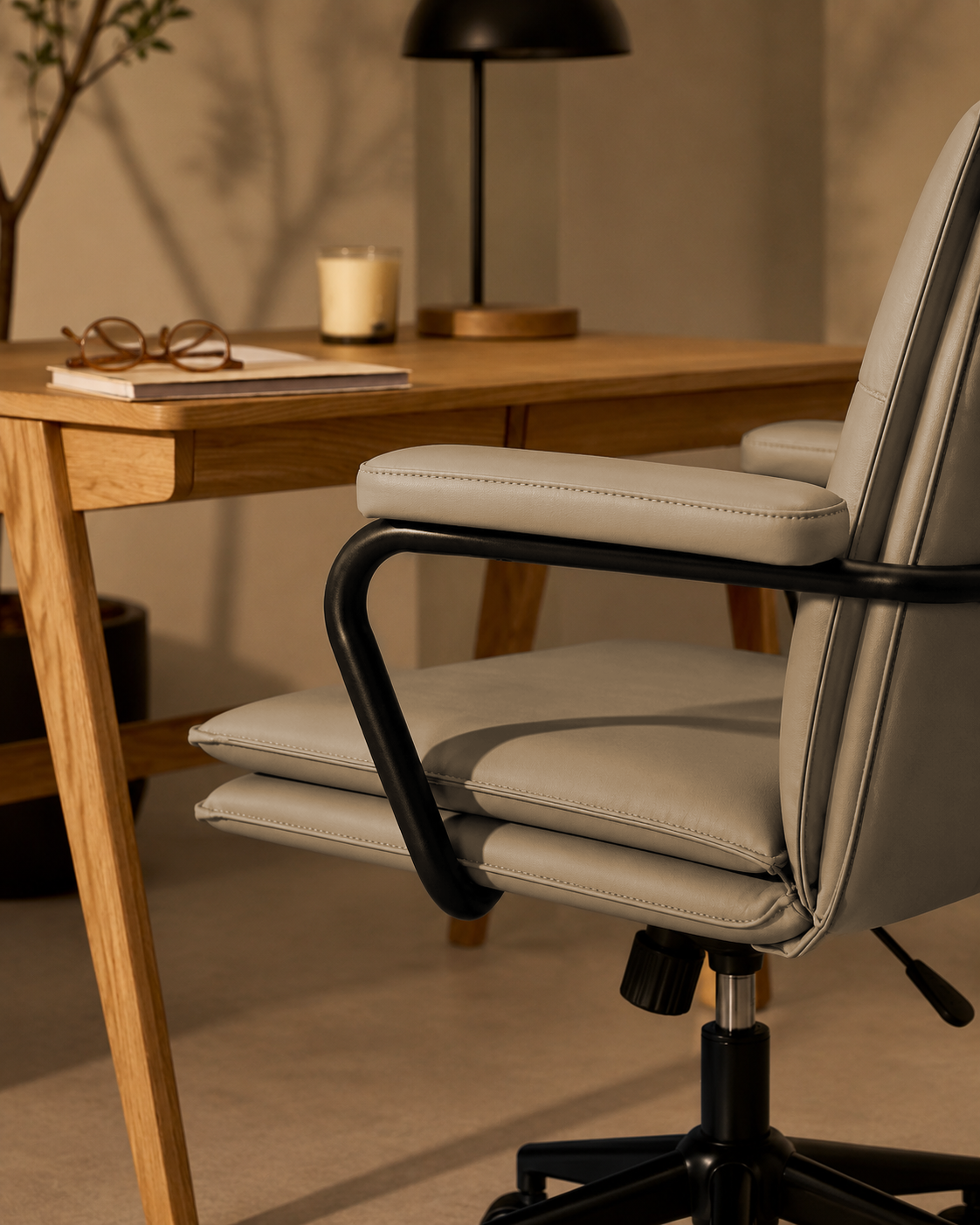Executive Cushioned Office Chair (Smoke Beige) – Outlet