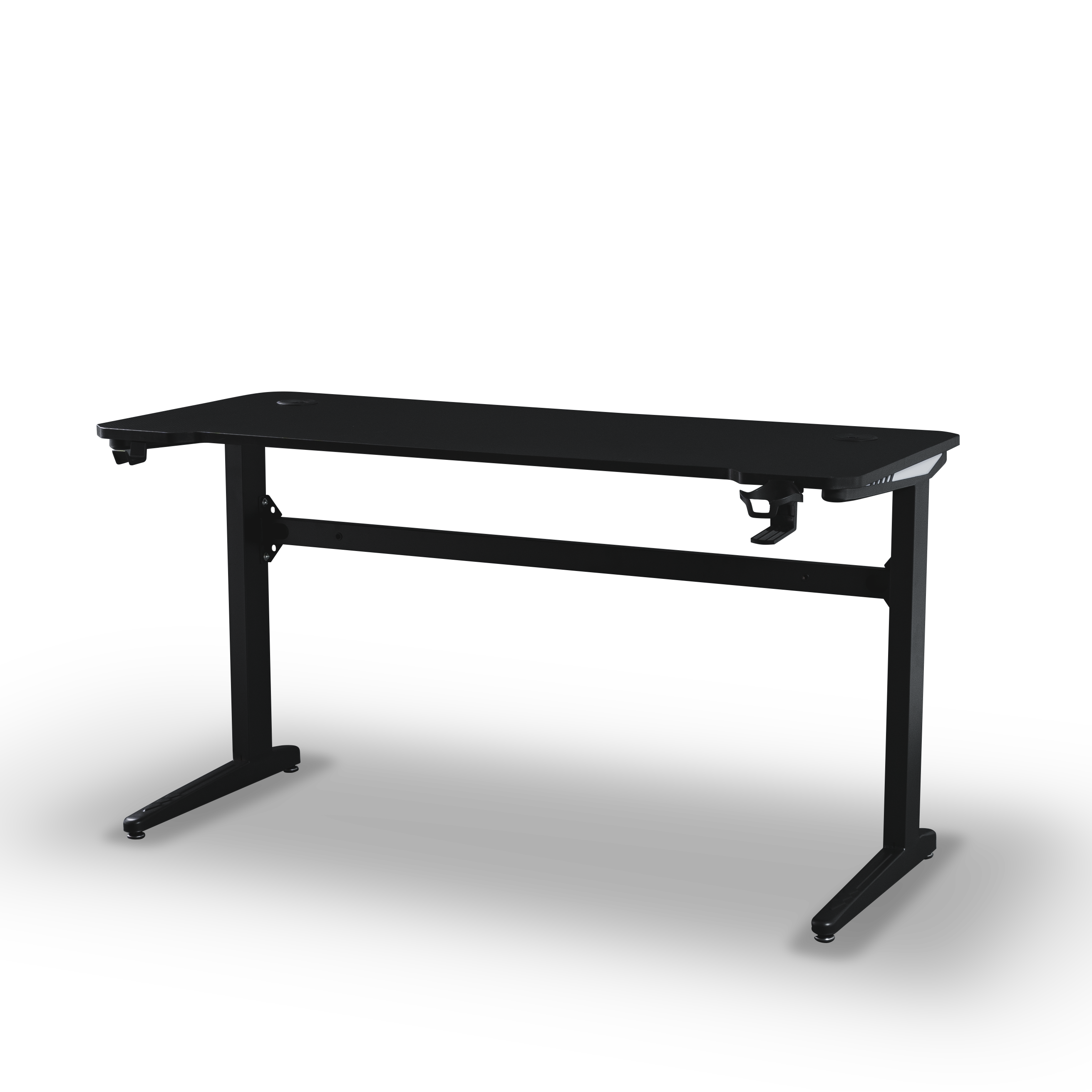 Core 140 Gaming Desk | LEDs, Headphone & Drink Mounts (Carbon Fibre Black, 140cm) Gaming Desk - Jacob Bek Gaming