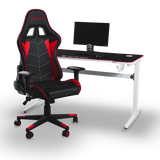 Gaming Desk | LEDs, Headphone & Drink Mounts (Carbon Fibre White, 120cm) Gaming Desk    - Jacob Bek Gaming