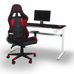 Gaming Desk | LEDs, Headphone & Drink Mounts (Carbon Fibre White, 120cm) Gaming Desk    - Jacob Bek Gaming