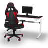 Gaming Desk | LEDs, Headphone & Drink Mounts (Carbon Fibre White, 120cm) Gaming Desk    - Jacob Bek Gaming