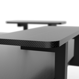Pro Gaming Desk 160 | LEDs, Headphone & Drink Mounts (Carbon Fibre Black, 180cm) Gaming Desk - Jacob Bek Gaming