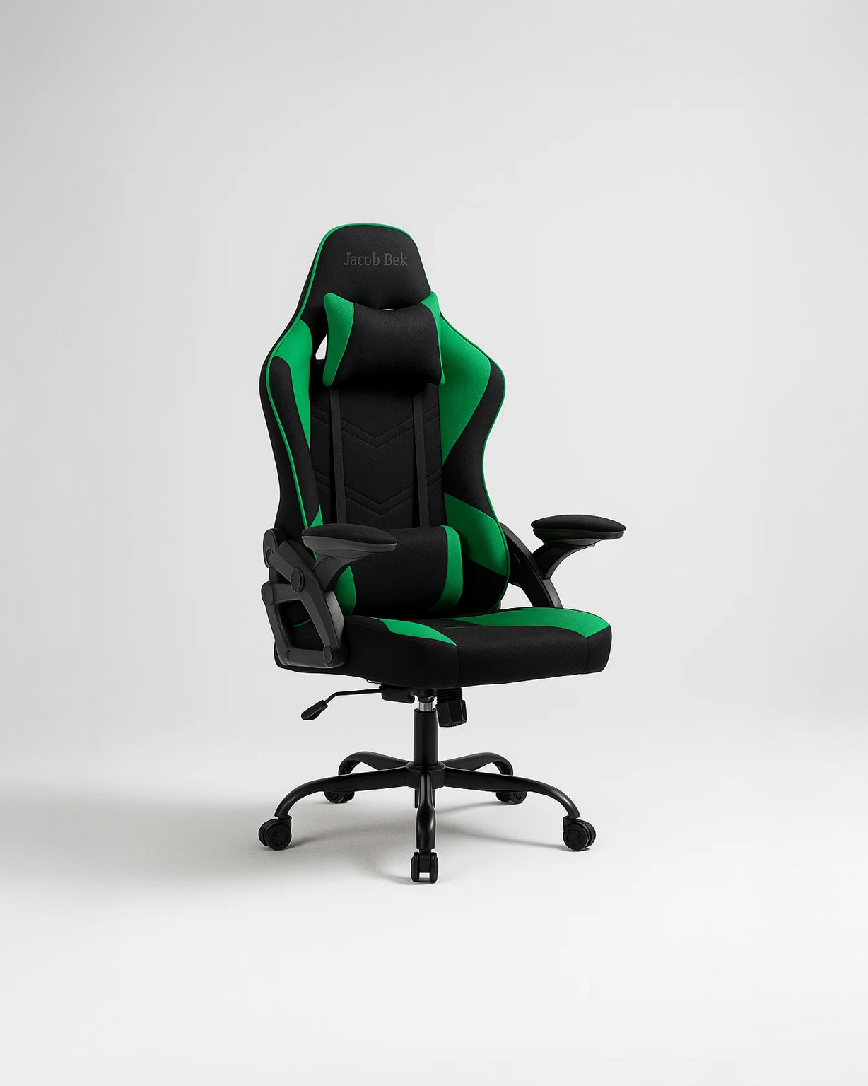 Gaming Chair Ergonomic (Hunter Green) | Reclining, Adjustable Arms (Fabric) Gaming Chair - Gaming