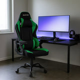 Gaming Chair Ergonomic (Hunter Green) | Reclining, Adjustable Arms (Fabric) Gaming Chair - Gaming