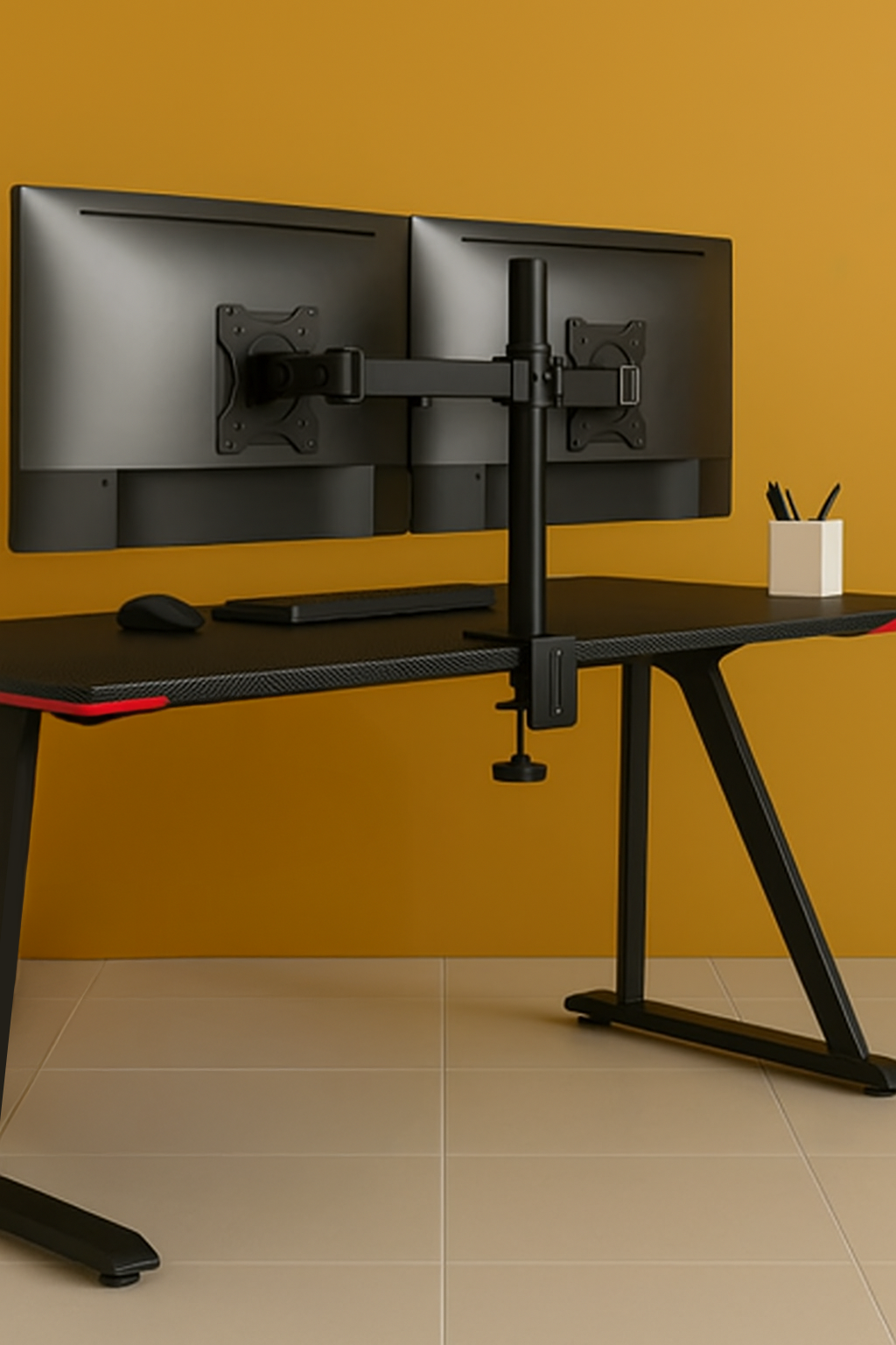 Dual Monitor Mount – Adjustable Desk Clamp Stand (VESA 75/100) - Outlet Gaming Monitor Mount - Marcel Olsen