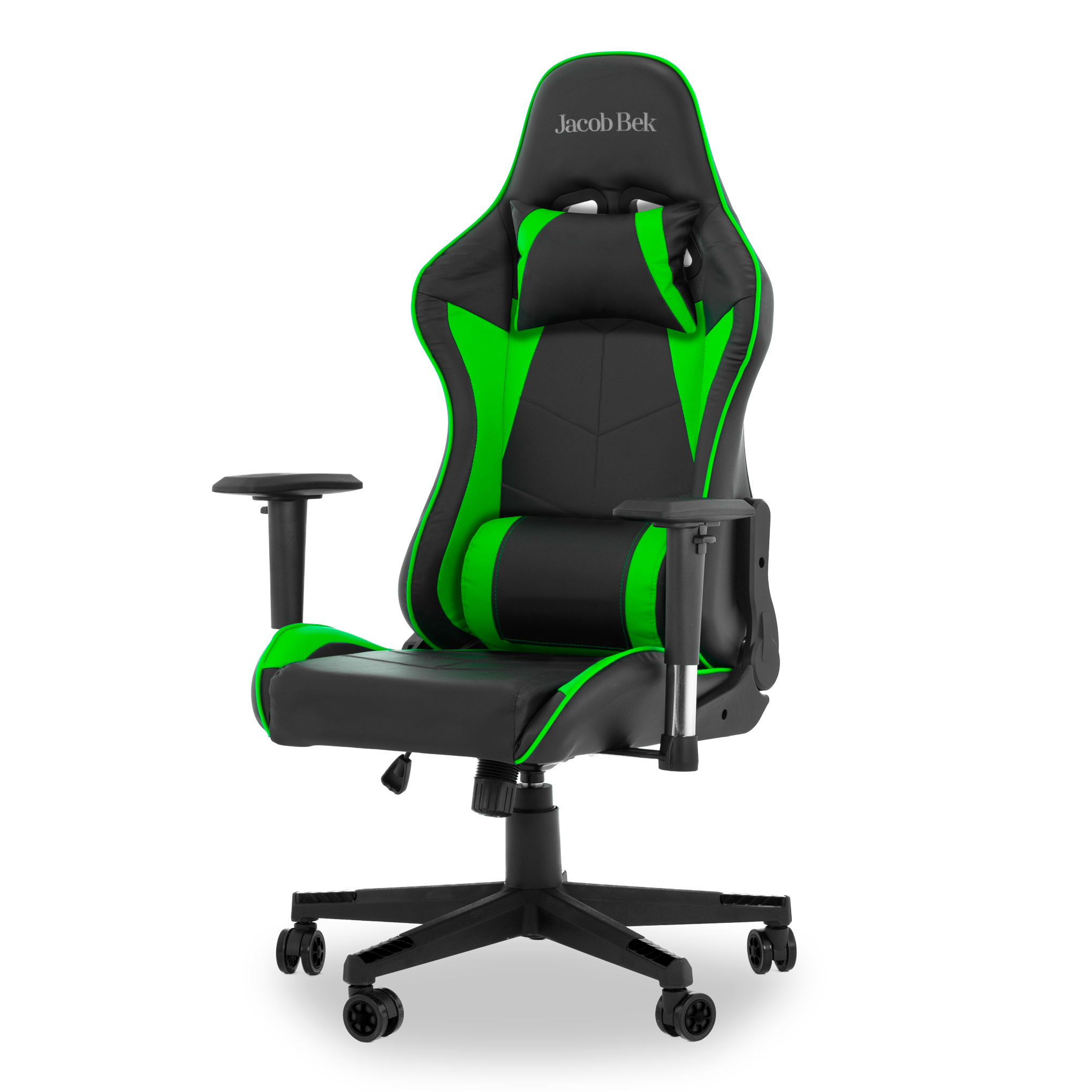 Gaming Chair Ergonomic (Hunter Green) | Reclining, Adjustable Arms (Faux Leather) Gaming Chair - Jacob Bek Gaming