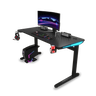 Core 120 Gaming Desk | LEDs, Headphone & Drink Mounts (Carbon Fibre Black, 120cm) Gaming Desk - Jacob Bek Gaming