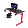 Gaming Desk | LEDs, Headphone & Drink Mounts (Carbon Fibre Red, 140cm) Gaming Desk    - Jacob Bek Gaming