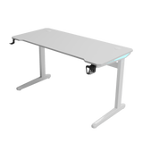 Gaming Desk | LEDs, Headphone & Drink Mounts (Carbon Fibre White, 120cm) Gaming Desk    - Jacob Bek Gaming