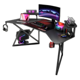 Pro Gaming Corner Desk 180 | Headphone & Drink Mounts (Carbon Fibre Black, 180cm) Gaming Desk - Jacob Bek Gaming
